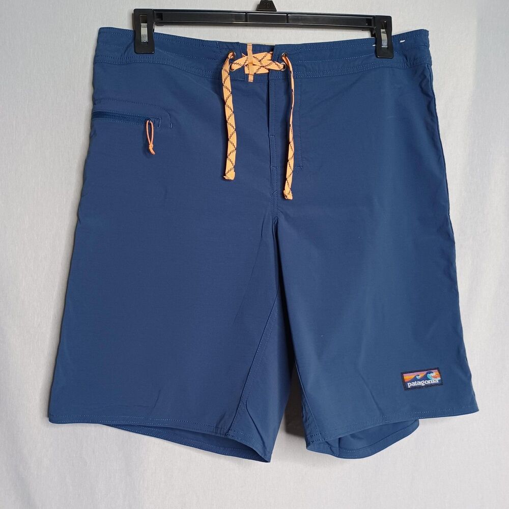 Patagonia Board Shorts Mens 35 Blue Stretch Swim Trunks Surf Quick Dry